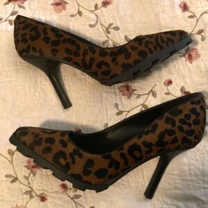 Karl Lagerfeld Brown Leopard Heels